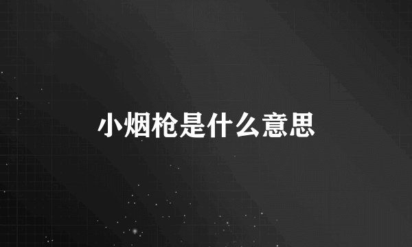 小烟枪是什么意思