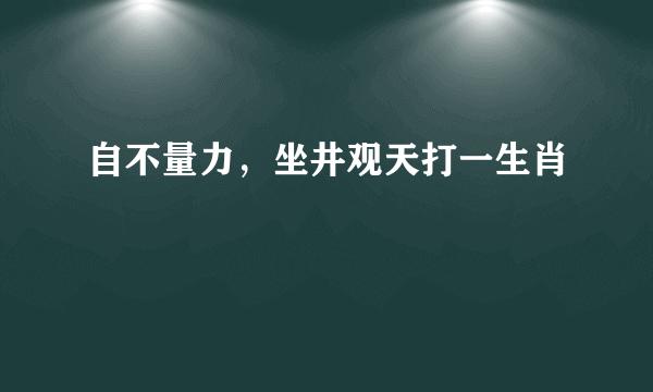 自不量力，坐井观天打一生肖