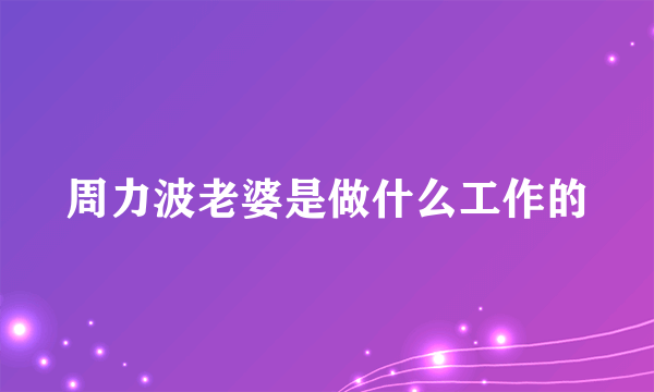 周力波老婆是做什么工作的