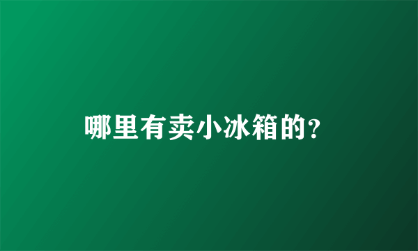 哪里有卖小冰箱的？