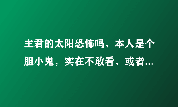 主君的太阳恐怖吗，本人是个胆小鬼，实在不敢看，或者说哪几集以后稍微不恐怖一点？