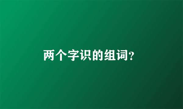 两个字识的组词？