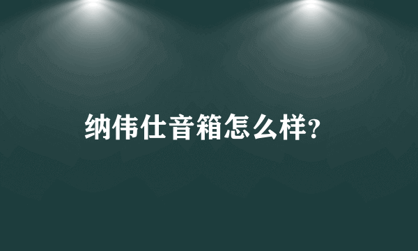 纳伟仕音箱怎么样？