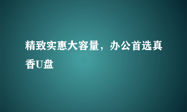 精致实惠大容量，办公首选真香U盘