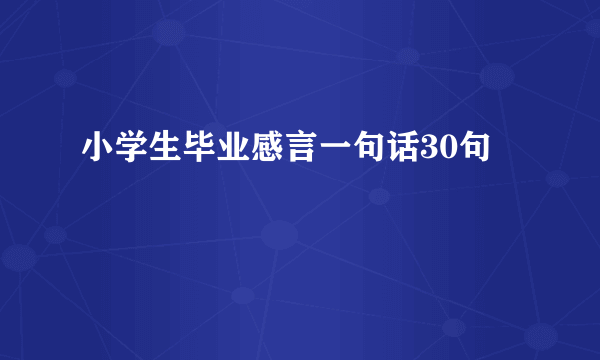 小学生毕业感言一句话30句