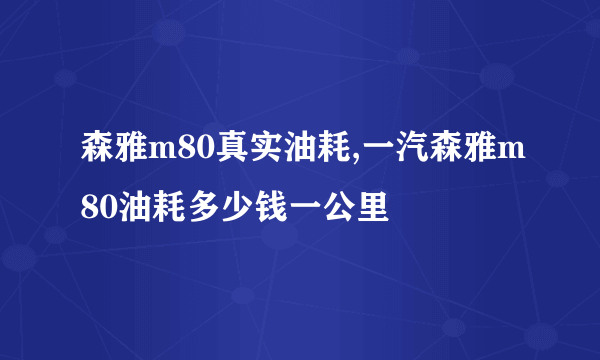 森雅m80真实油耗,一汽森雅m80油耗多少钱一公里