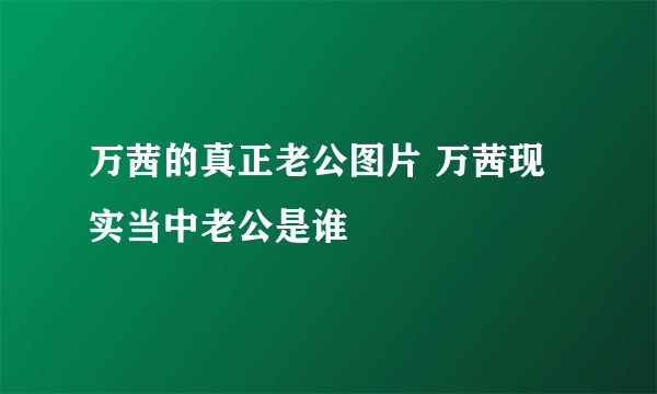 万茜的真正老公图片 万茜现实当中老公是谁