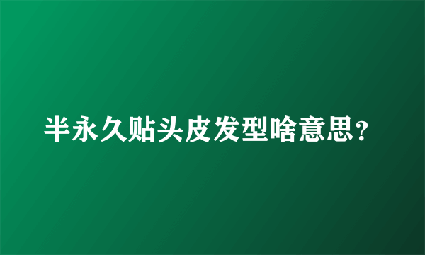 半永久贴头皮发型啥意思？