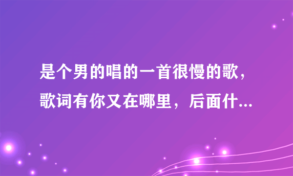 是个男的唱的一首很慢的歌，歌词有你又在哪里，后面什么等爱深，是什