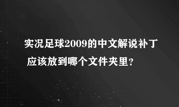 实况足球2009的中文解说补丁 应该放到哪个文件夹里？