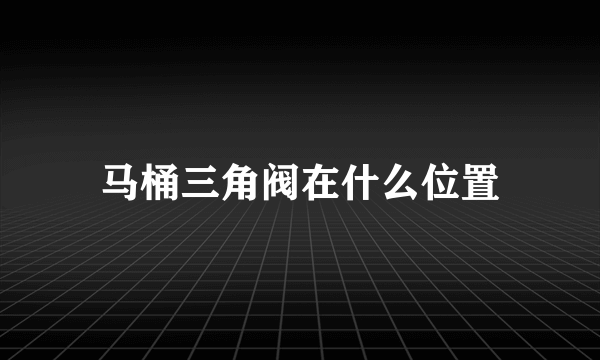 马桶三角阀在什么位置