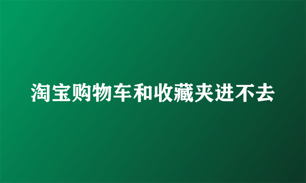 淘宝购物车和收藏夹进不去