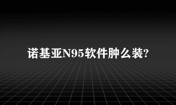 诺基亚N95软件肿么装?