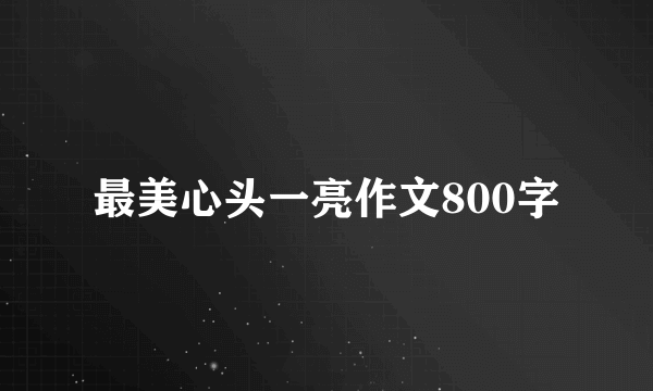 最美心头一亮作文800字