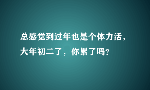 总感觉到过年也是个体力活，大年初二了，你累了吗？