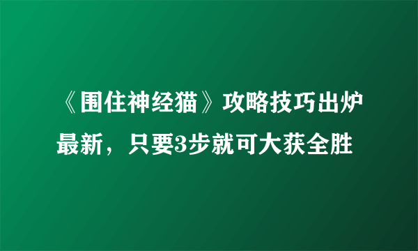 《围住神经猫》攻略技巧出炉最新，只要3步就可大获全胜