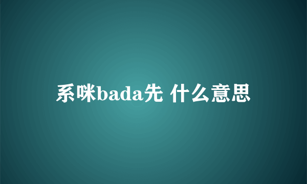 系咪bada先 什么意思