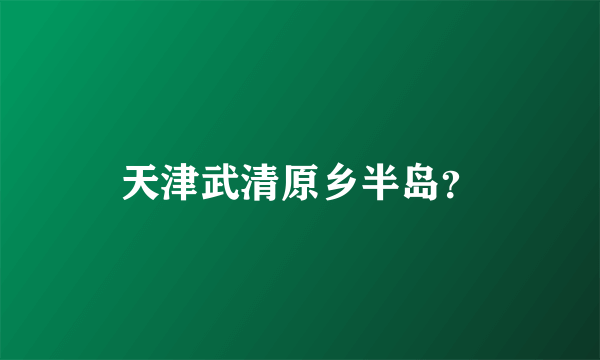 天津武清原乡半岛？