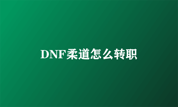 DNF柔道怎么转职