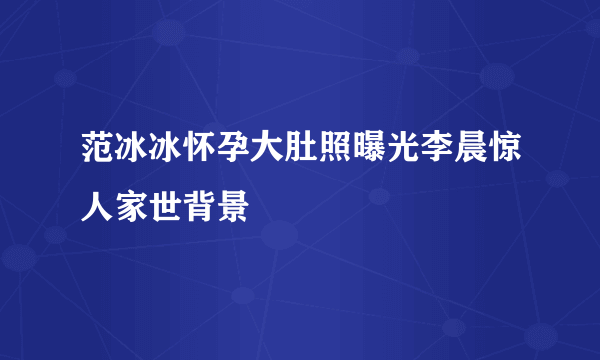 范冰冰怀孕大肚照曝光李晨惊人家世背景