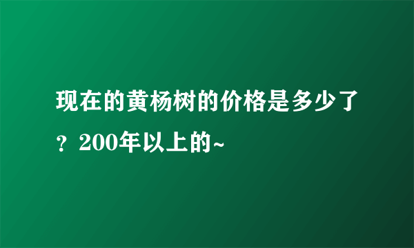 现在的黄杨树的价格是多少了？200年以上的~