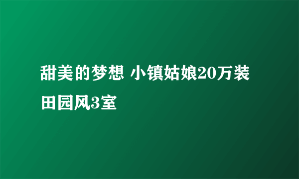 甜美的梦想 小镇姑娘20万装田园风3室