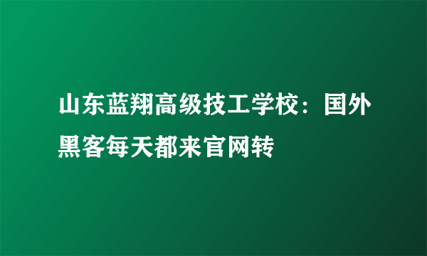 山东蓝翔高级技工学校：国外黑客每天都来官网转