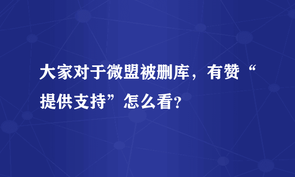 大家对于微盟被删库，有赞“提供支持”怎么看？