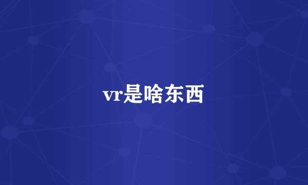 vr是啥东西