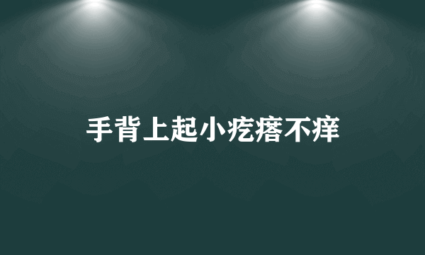 手背上起小疙瘩不痒