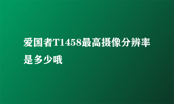 爱国者T1458最高摄像分辨率是多少哦