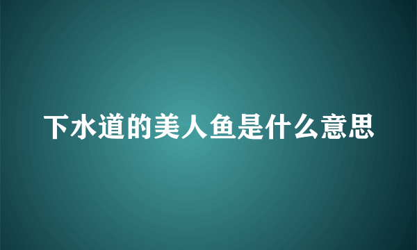 下水道的美人鱼是什么意思