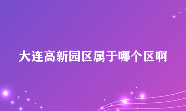 大连高新园区属于哪个区啊