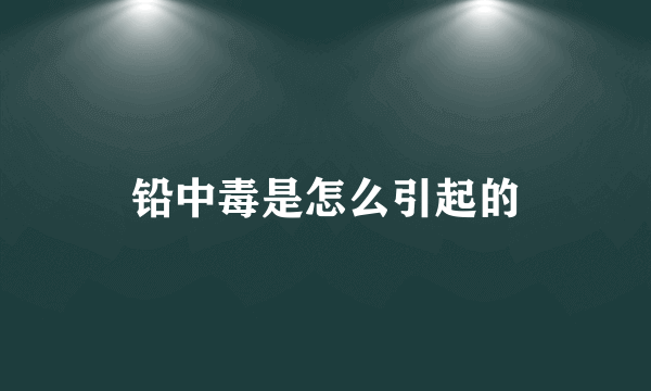 铅中毒是怎么引起的