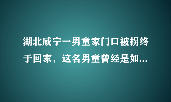 湖北咸宁一男童家门口被拐终于回家，这名男童曾经是如何被拐卖的？