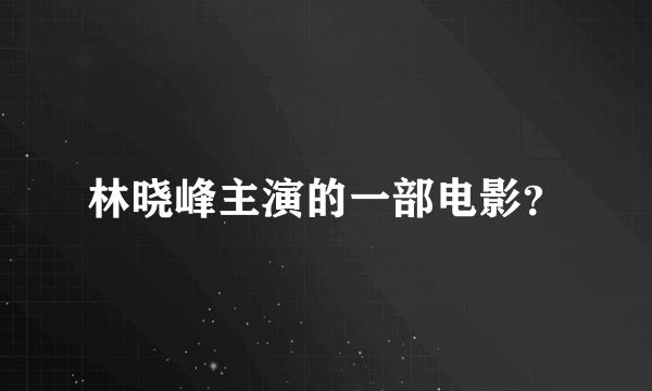 林晓峰主演的一部电影？