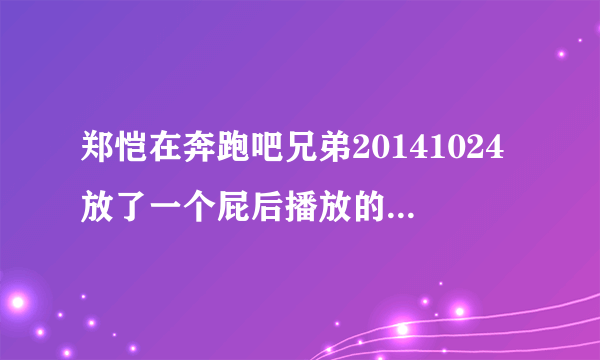 郑恺在奔跑吧兄弟20141024放了一个屁后播放的背景音乐是什么？