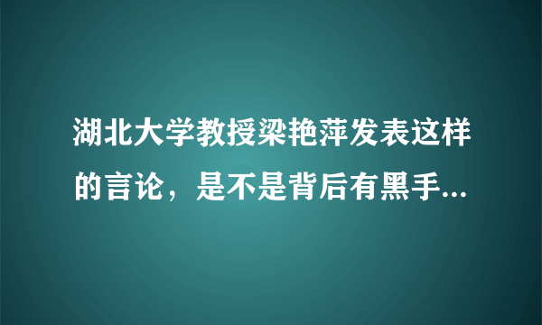 湖北大学教授梁艳萍发表这样的言论，是不是背后有黑手在推动？