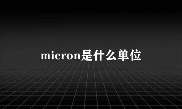 micron是什么单位