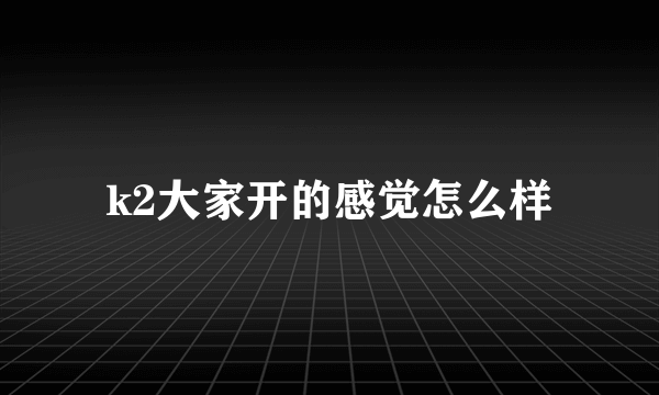 k2大家开的感觉怎么样