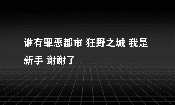 谁有罪恶都市 狂野之城 我是新手 谢谢了