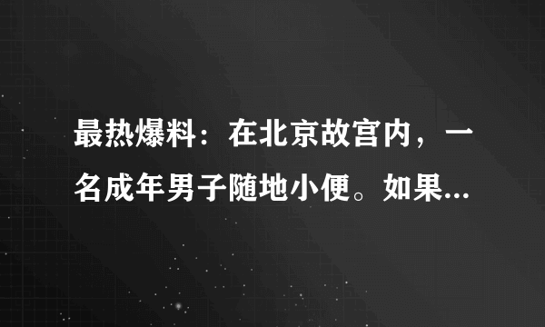 最热爆料：在北京故宫内，一名成年男子随地小便。如果把他在古代，该处以什么刑法？