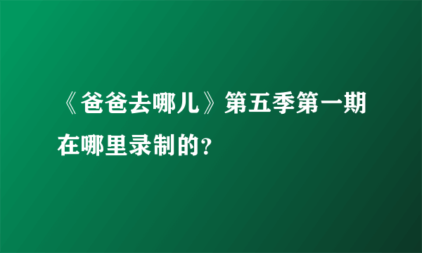 《爸爸去哪儿》第五季第一期在哪里录制的？