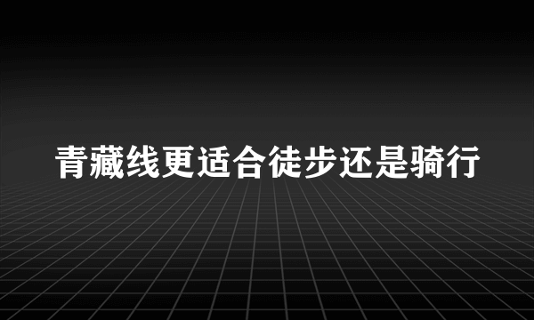 青藏线更适合徒步还是骑行