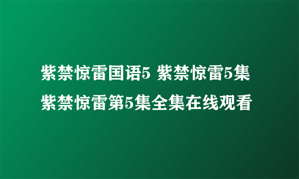 紫禁惊雷国语5 紫禁惊雷5集 紫禁惊雷第5集全集在线观看