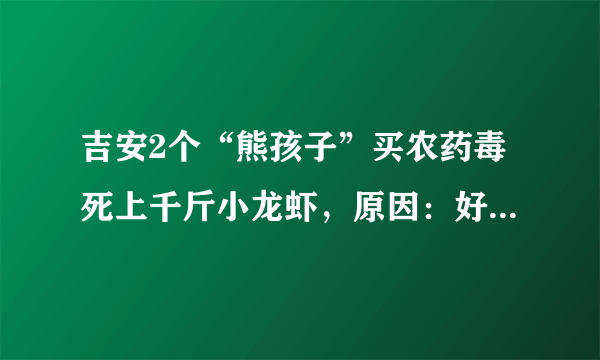 吉安2个“熊孩子”买农药毒死上千斤小龙虾，原因：好玩, 你怎么看？