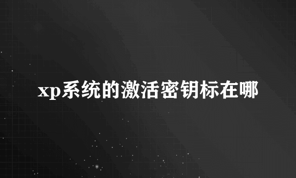 xp系统的激活密钥标在哪