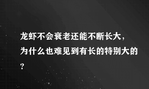 龙虾不会衰老还能不断长大，为什么也难见到有长的特别大的？