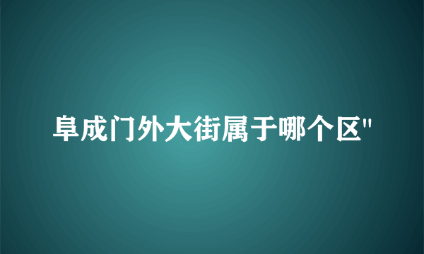 阜成门外大街属于哪个区