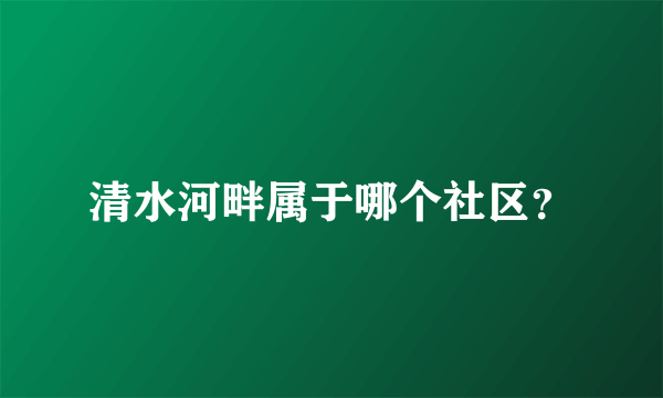 清水河畔属于哪个社区？